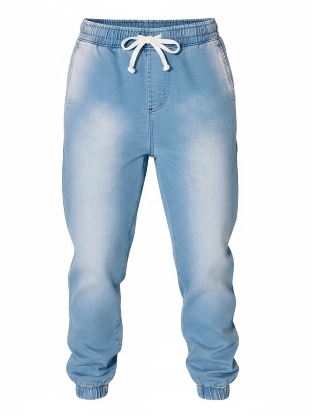 🩵 Light Blue Jogger skinny Jeans with Drawstring